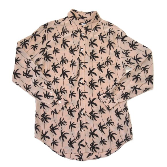 NWT Equipment Signature in Nude Palm Tree Silk Button Down Shirt XS - Picture 1 of 6